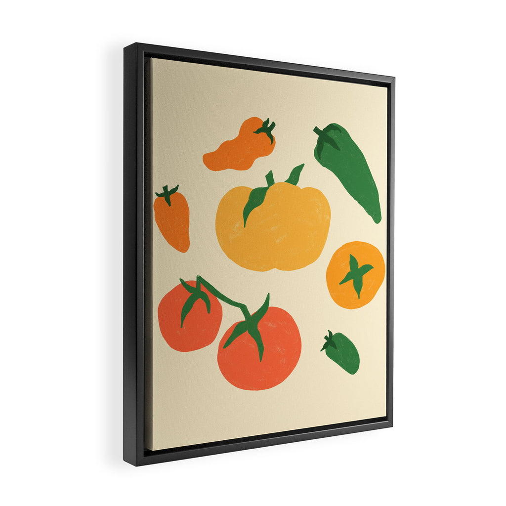 Veggie Love Pattern Framed Canvas Print Gallery Image 2