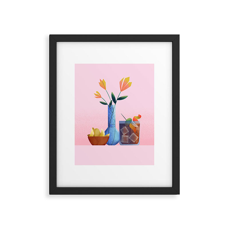 Vermouth and Flowers Still Life  Framed Art Print Gallery Image 5