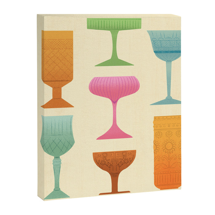Vintage Cocktail Glasses  Canvas Print Gallery Image 1