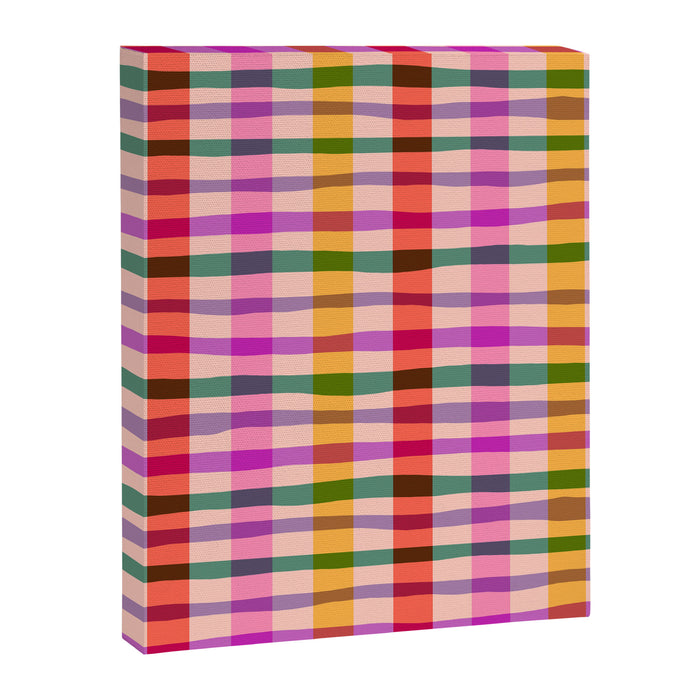 Wobbly Colorful Gingham Pattern Canvas Print Gallery Image 1