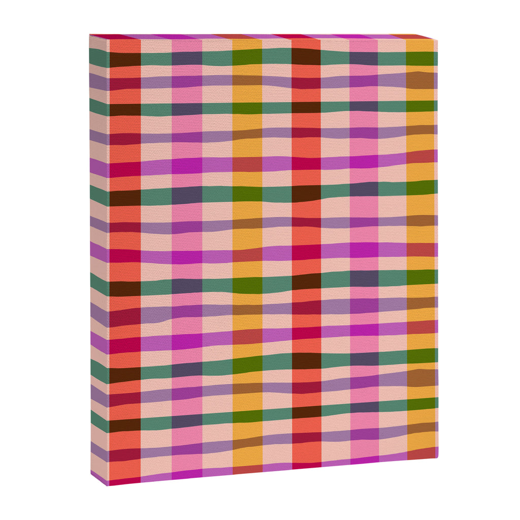 Wobbly Colorful Gingham Pattern Canvas Print Gallery Image 8