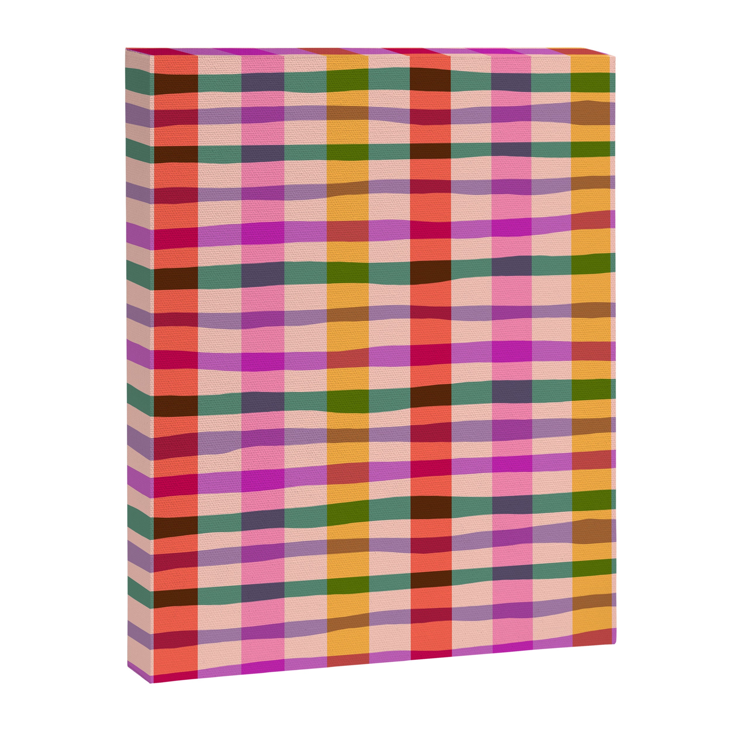 Wobbly Colorful Gingham Pattern Canvas Print Gallery Image 8