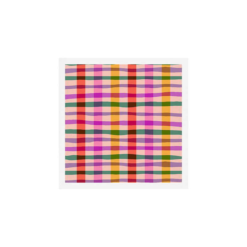 Wobbly Colorful Gingham Pattern Art Print Gallery Image 1