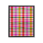Wobbly Colorful Gingham Pattern Framed Canvas Print Gallery Image 8