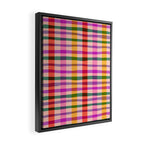 Wobbly Colorful Gingham Pattern Framed Canvas Print Gallery Image 2