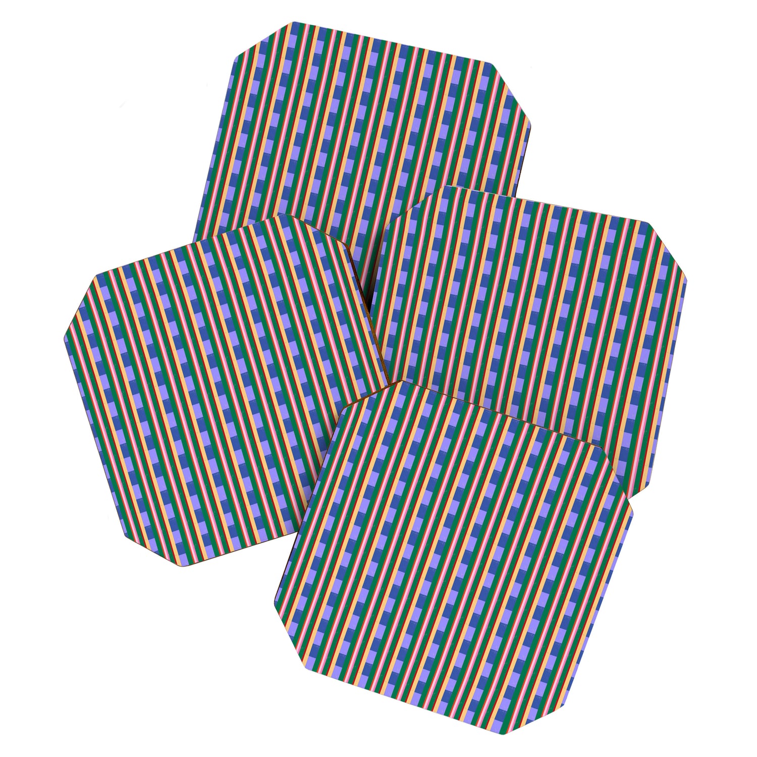 Woven Color Block Stripes Coaster Gallery Image 1