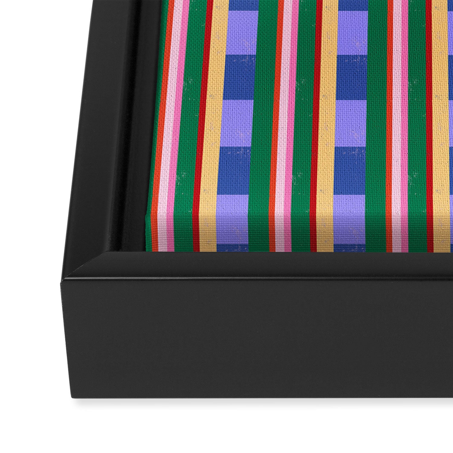 Woven Color Block Stripes Framed Canvas Print Gallery Image 3