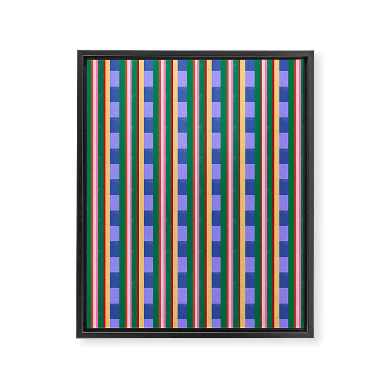 Woven Color Block Stripes Framed Canvas Print Gallery Image 8
