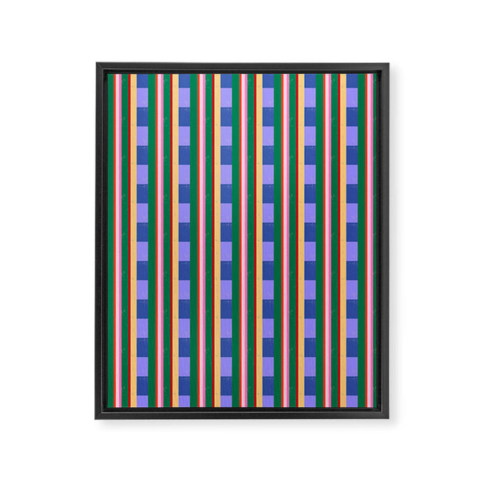 Woven Color Block Stripes Framed Canvas Print Gallery Image 1