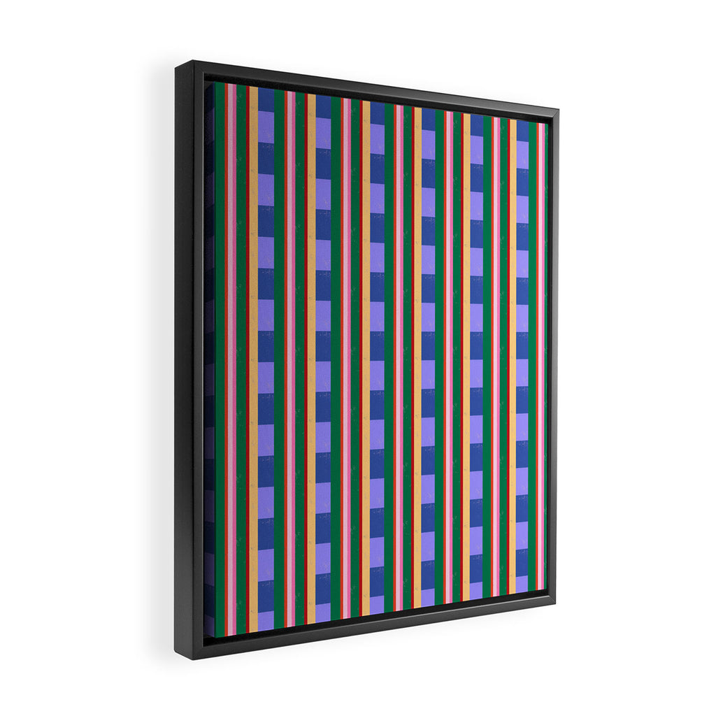 Woven Color Block Stripes Framed Canvas Print Gallery Image 2
