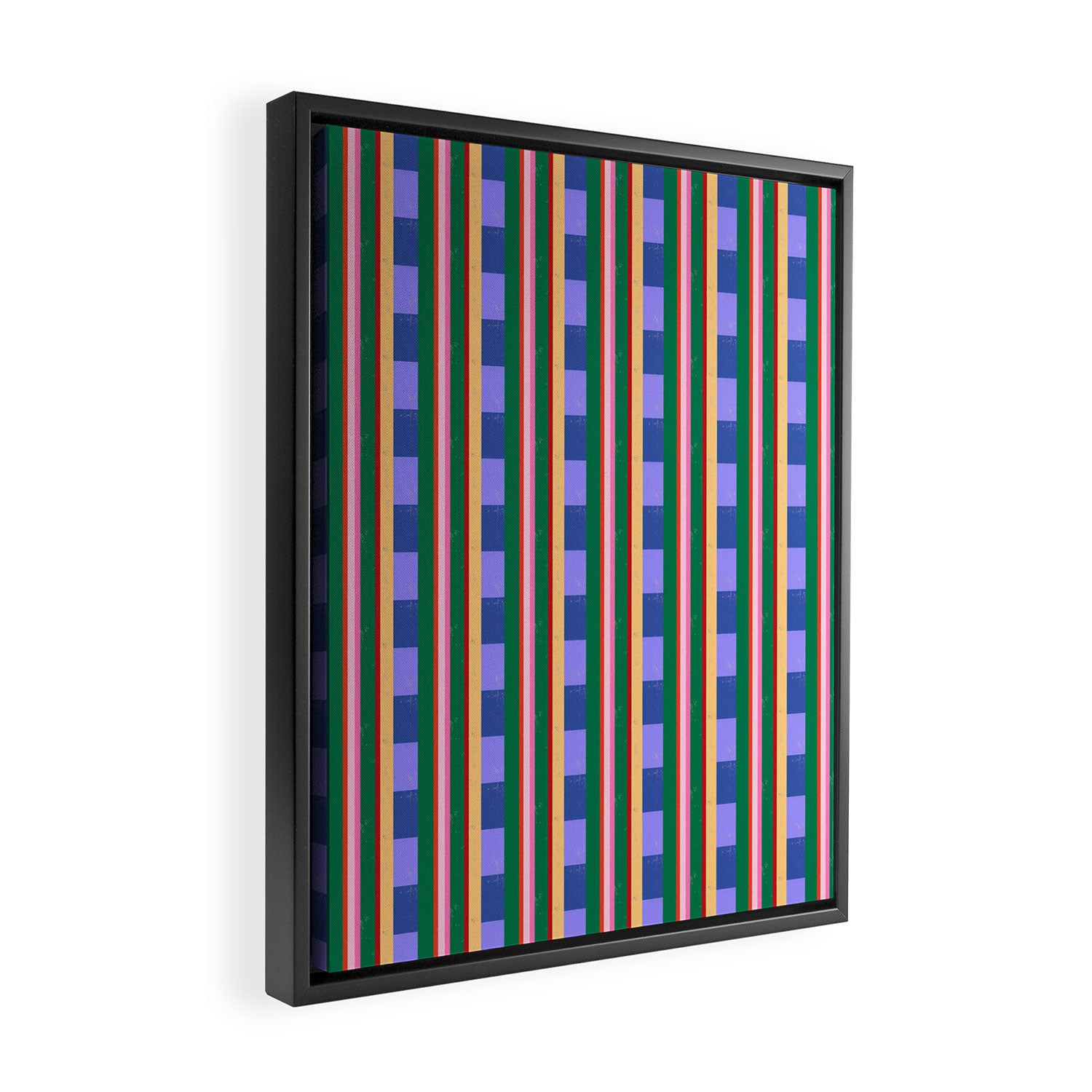 Woven Color Block Stripes Framed Canvas Print Gallery Image 2
