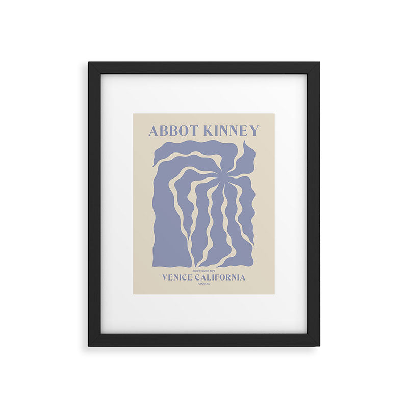 Abbot Kinney blue Framed Art Print Gallery Image 5