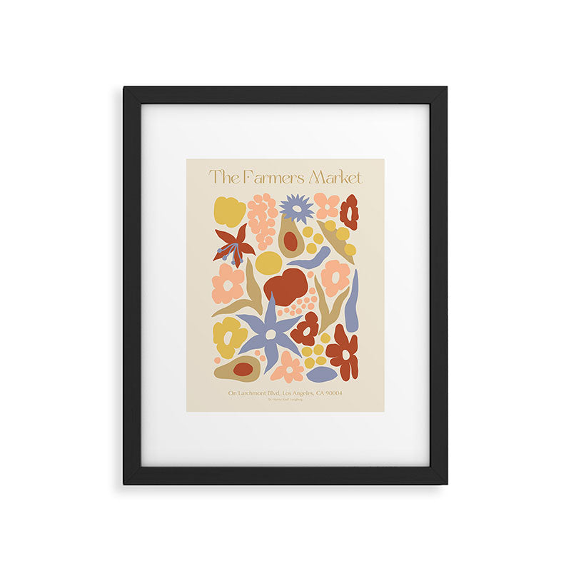 Larchmont Village Farmers Market light Framed Art Print Gallery Image 1