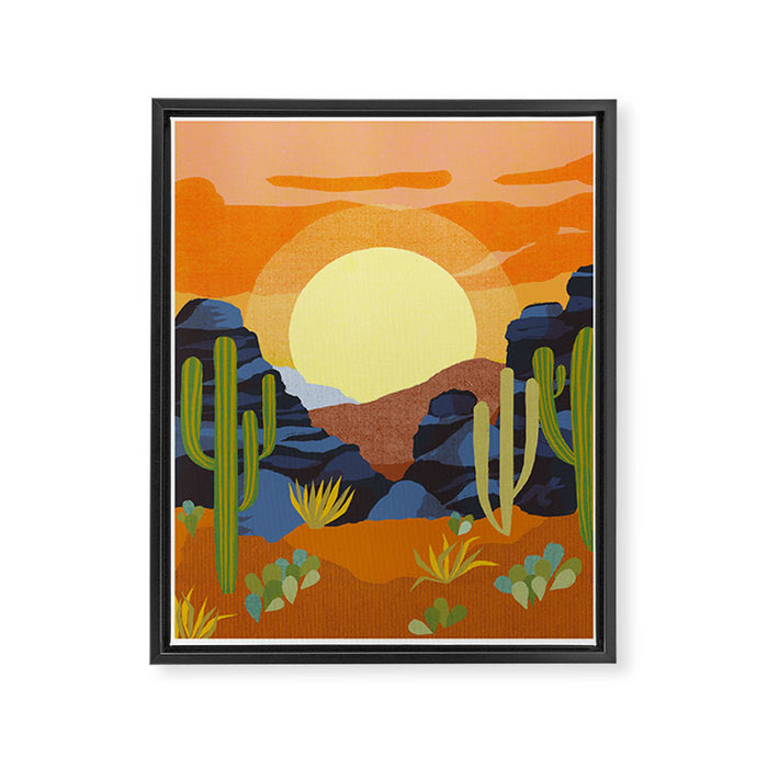 Desert Sunset Framed Canvas Print Gallery Image 1