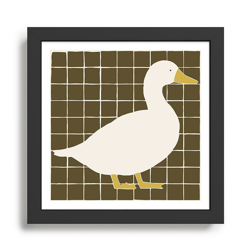 Folk Tile White Duck Framed Art Print Gallery Image 1
