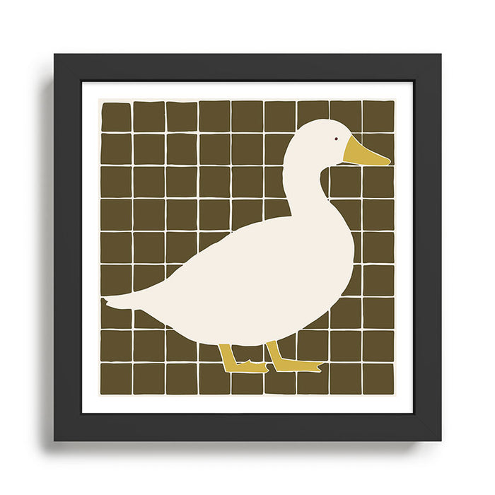 Folk Tile White Duck Framed Art Print Gallery Image 1