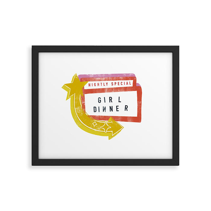 Girl Dinner Framed Art Print Gallery Image 1