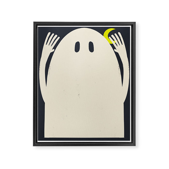 Graphic Hallows Ghost Framed Canvas Print Gallery Image 1