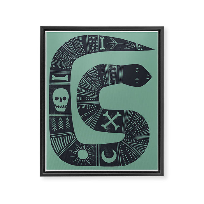 Graphic Hallows Snake Framed Canvas Print Gallery Image 1