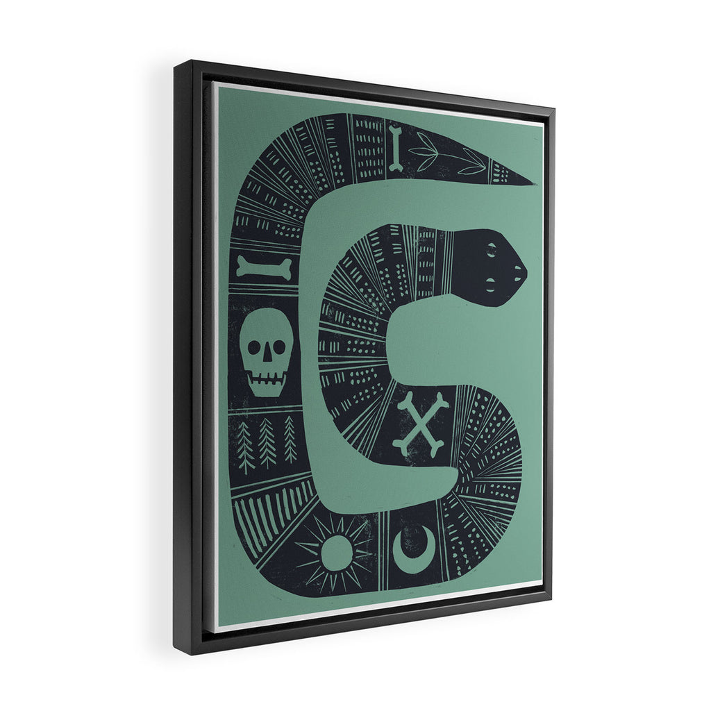 Graphic Hallows Snake Framed Canvas Print Gallery Image 2