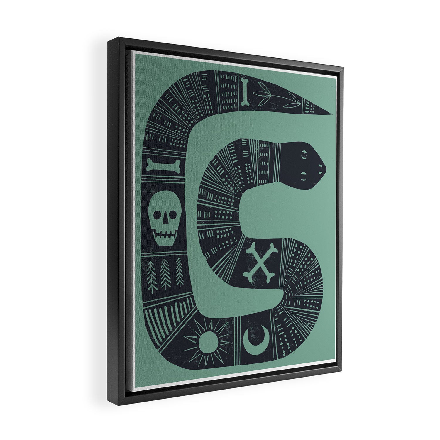 Graphic Hallows Snake Framed Canvas Print Gallery Image 2