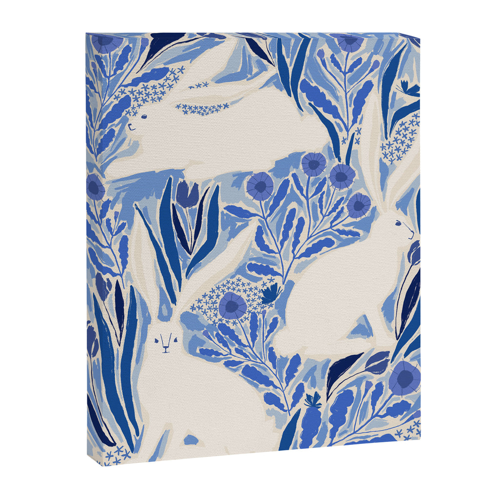 Hare Meadow Indigo Canvas Print Gallery Image 6