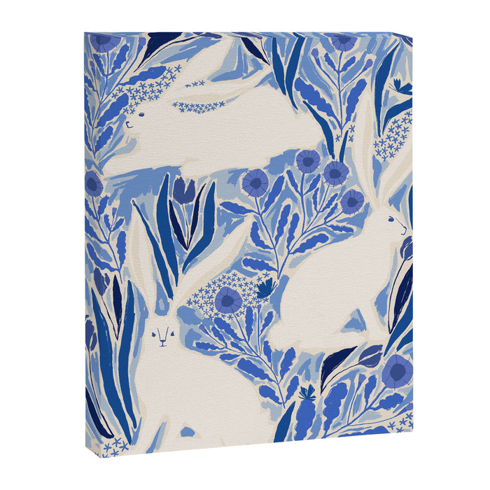 Hare Meadow Indigo Canvas Print Gallery Image 1