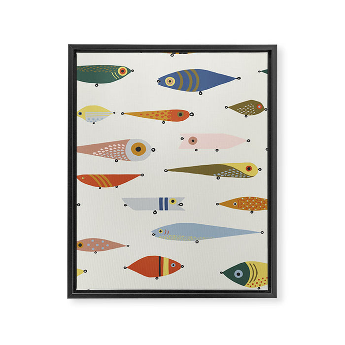 Lake House Lures Framed Canvas Print Gallery Image 1
