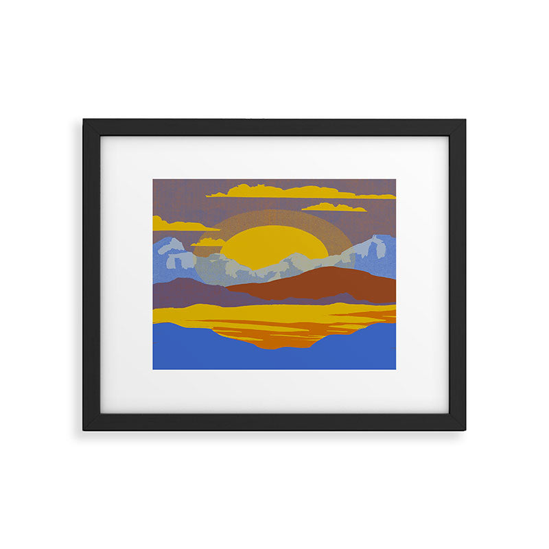 Mountain Sun Set Framed Art Print Gallery Image 5
