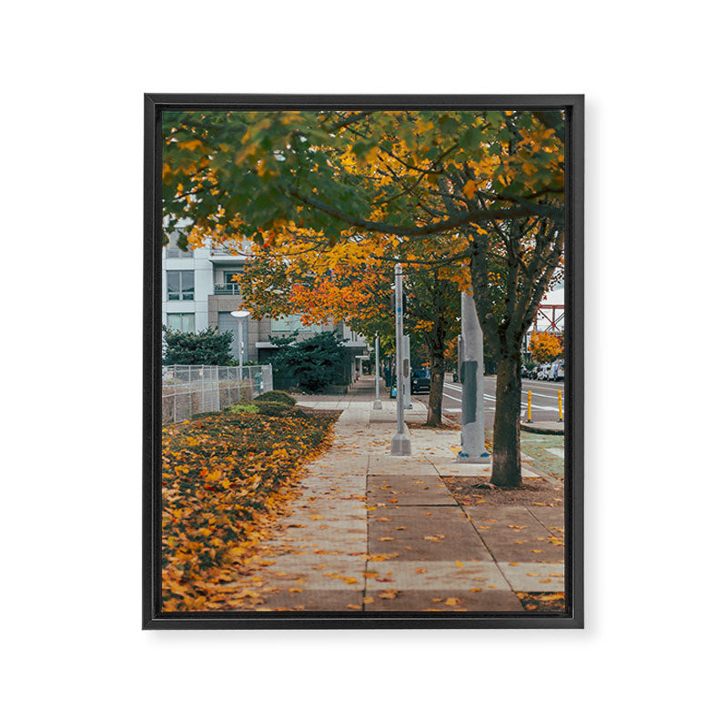 Autumn Sidewalk Framed Canvas Print Gallery Image 6