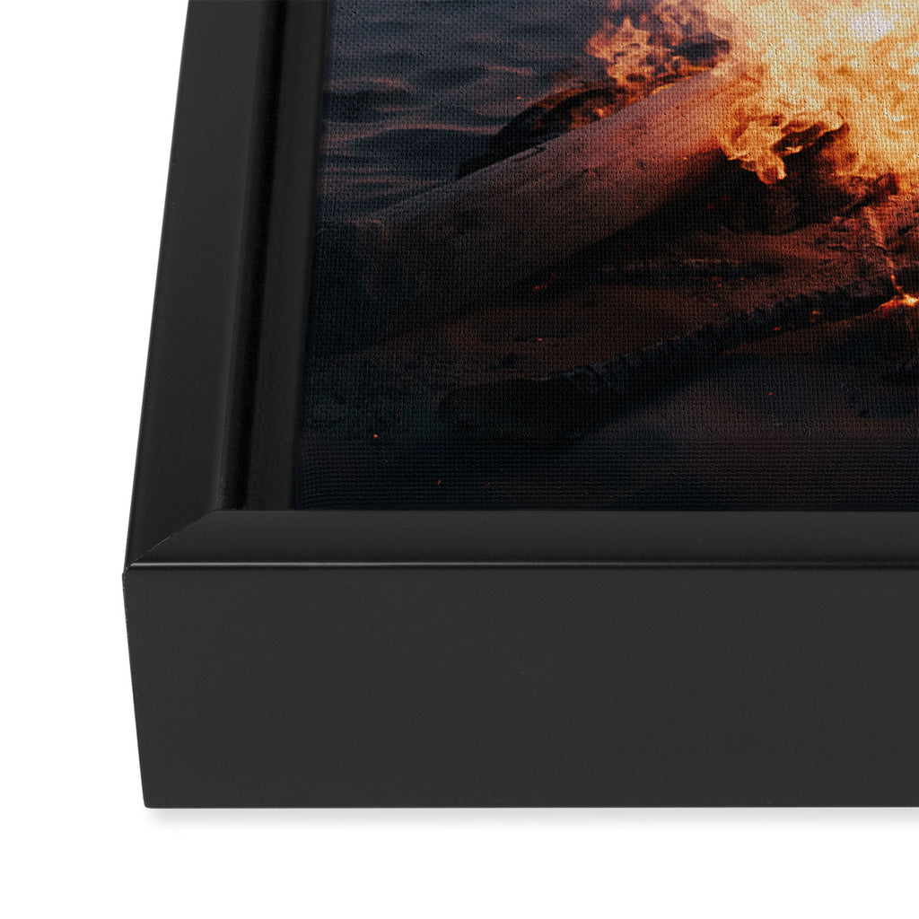 Beach Bonfire Framed Canvas Print Gallery Image 3