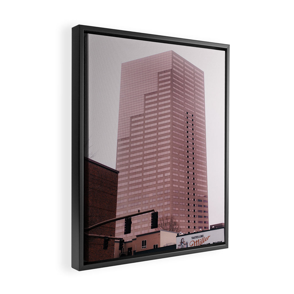 Big Pink Portland Framed Canvas Print Gallery Image 2