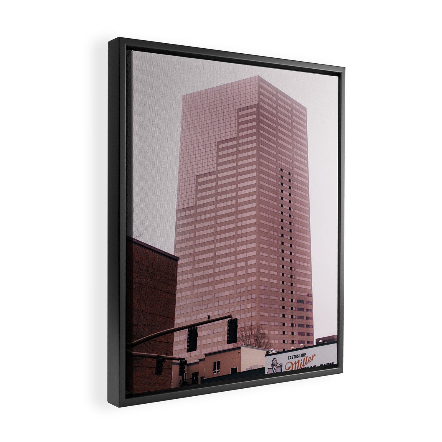 Big Pink Portland Framed Canvas Print Gallery Image 2
