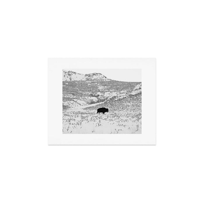 Black and White Bison Art Print Gallery Image 1