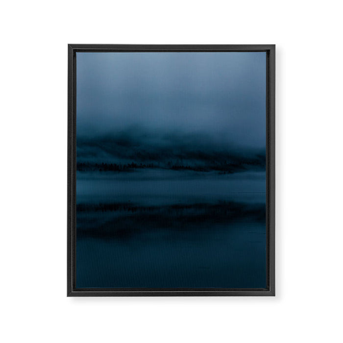 Blue Hour Lake Reflection Framed Canvas Print Gallery Image 1