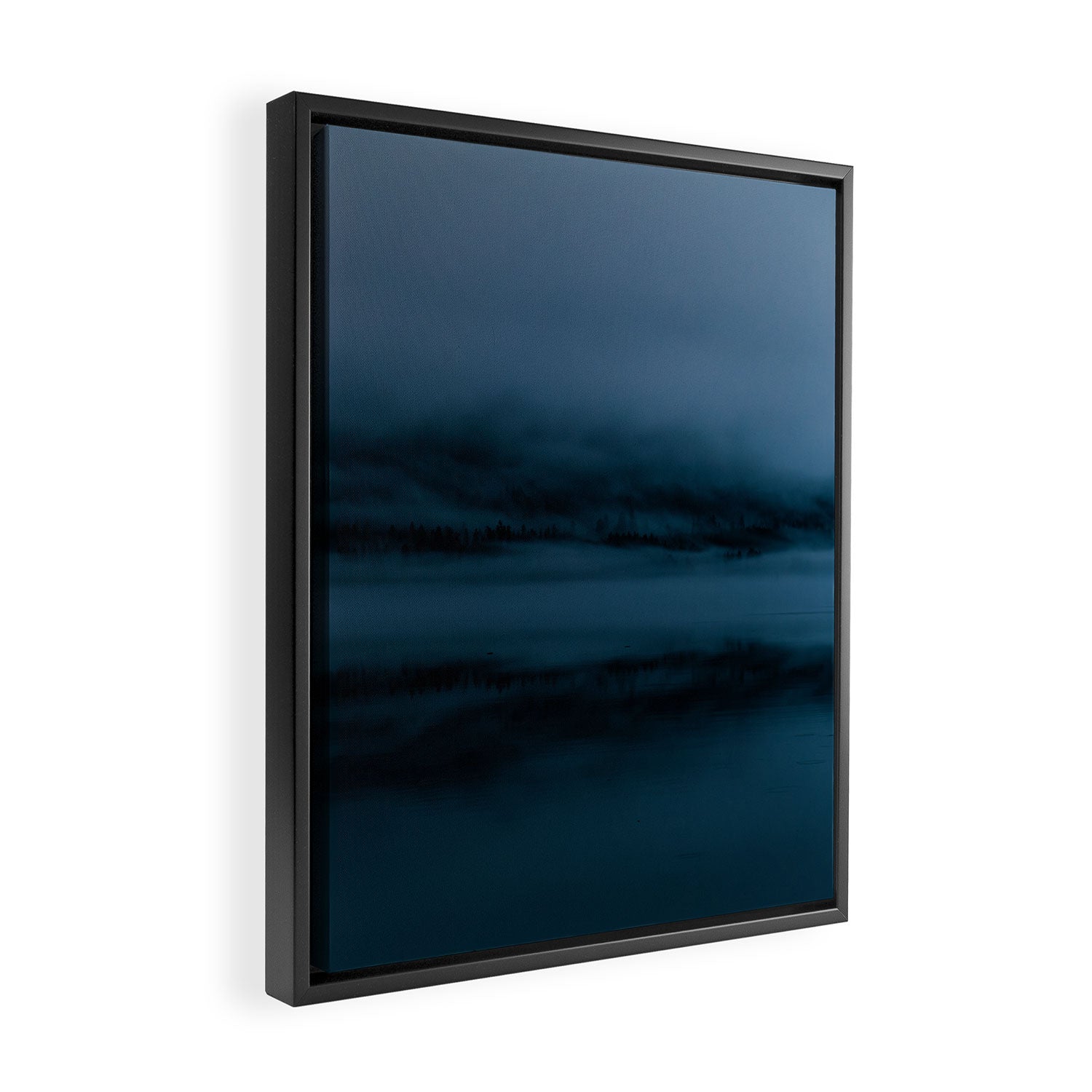 Blue Hour Lake Reflection Framed Canvas Print Gallery Image 2
