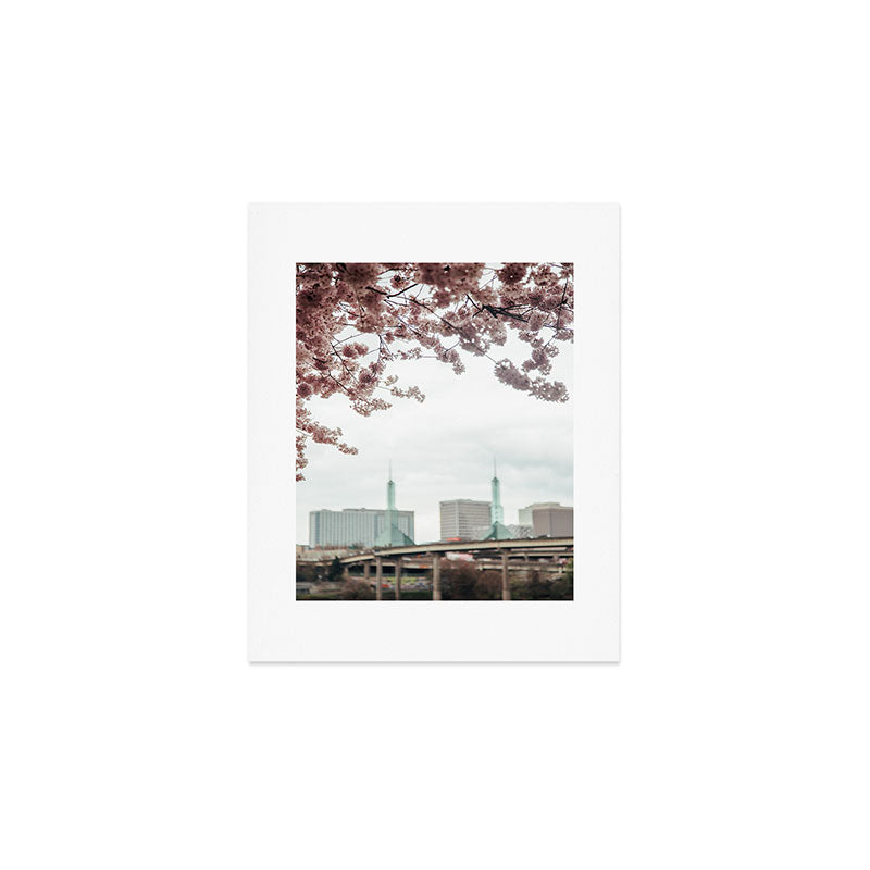 Cherry Blossoms Oregon Convention Center Art Print Gallery Image 1