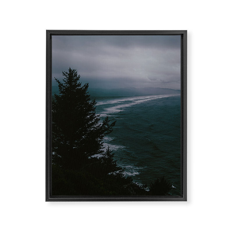Dark Moody Coast Framed Canvas Print Gallery Image 6