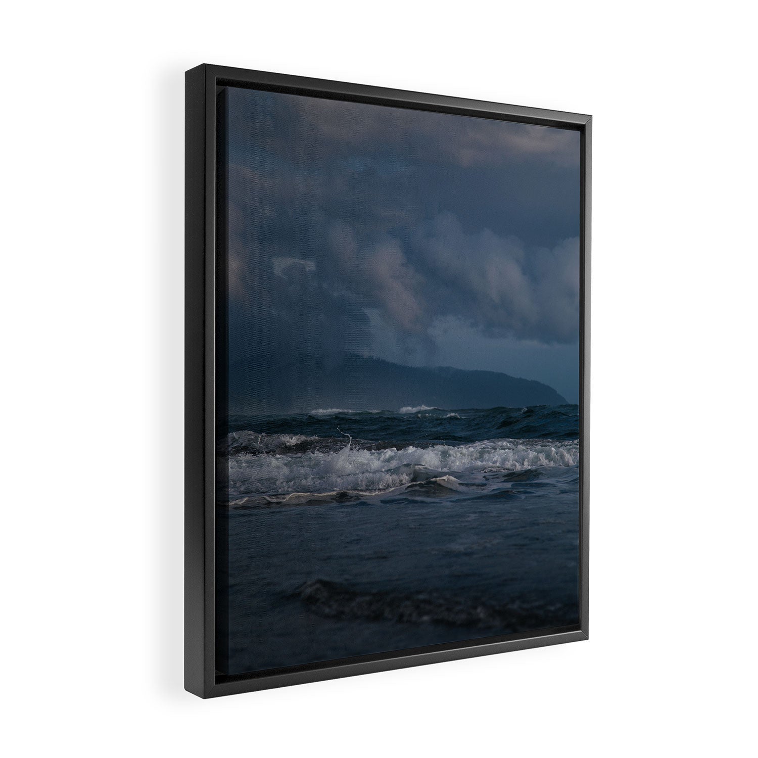 Dark Ocean Blues Framed Canvas Print Gallery Image 2