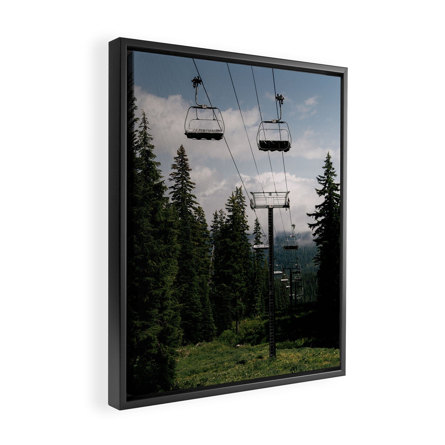 Forest Chairlift Framed Canvas Print Gallery Image 2