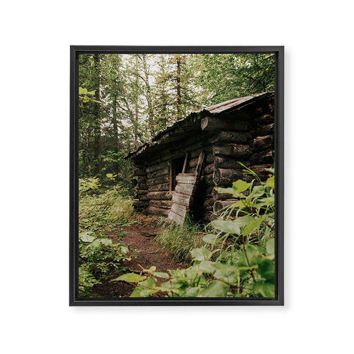 Forest Log Cabin Framed Canvas Print Gallery Image 1
