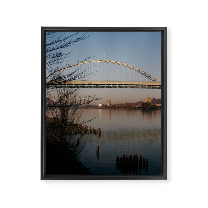 Fremont Bridge Portland Framed Canvas Print Gallery Image 1