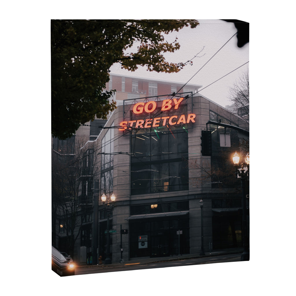 Go By Streetcar Portland  Canvas Print Gallery Image 6
