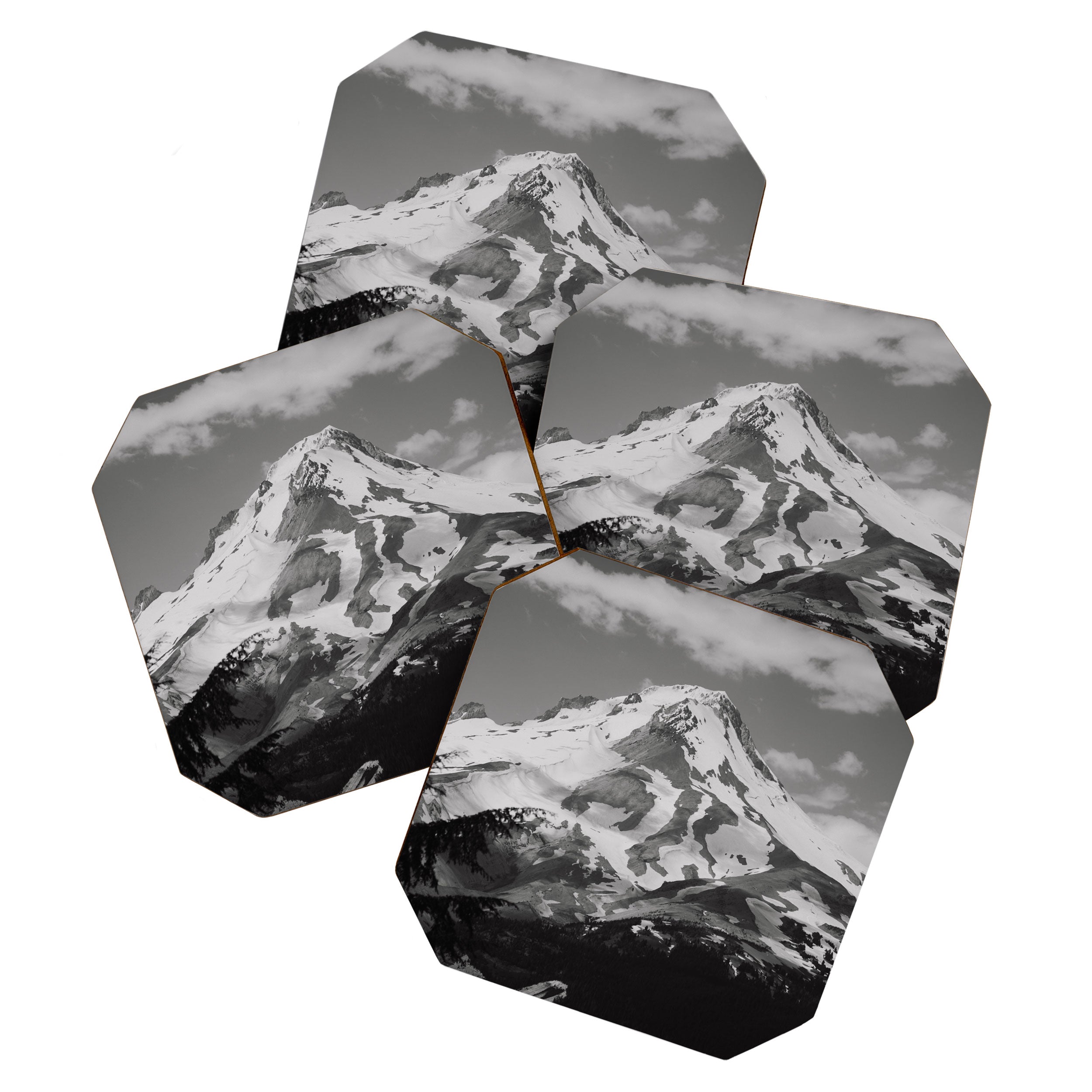 Mount Hood Black and White Coaster Gallery Image 1