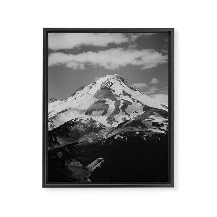 Mount Hood Black and White Framed Canvas Print Gallery Image 1