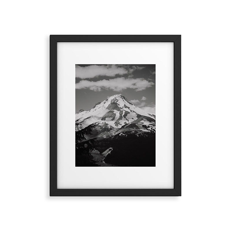 Mount Hood Black and White Framed Art Print Gallery Image 5