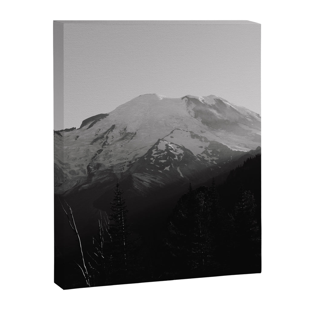 Mount Rainier Black and White Canvas Print Gallery Image 6