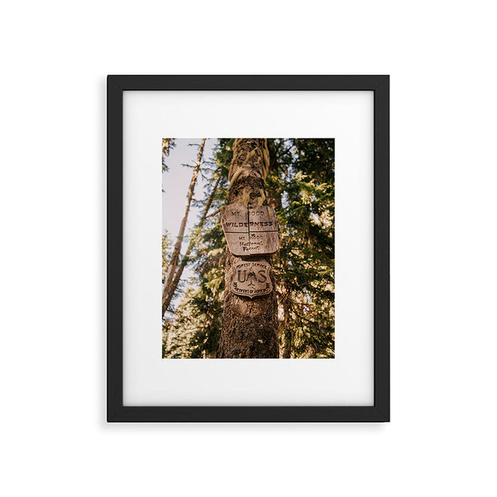 Mt Hood Wilderness Sign Framed Art Print Gallery Image 1