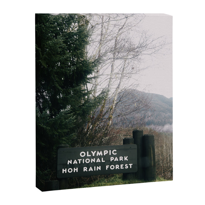 Olympic National Park Hoh Rain Forest Sign Canvas Print Gallery Image 1