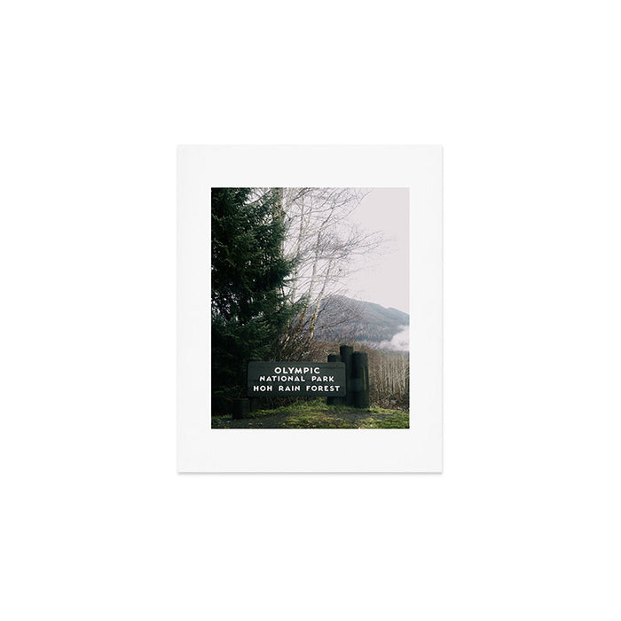 Olympic National Park Hoh Rain Forest Sign Art Print Gallery Image 1